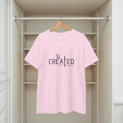 T-Shirt mit dem Aufdruck „Created/Purpose“ 