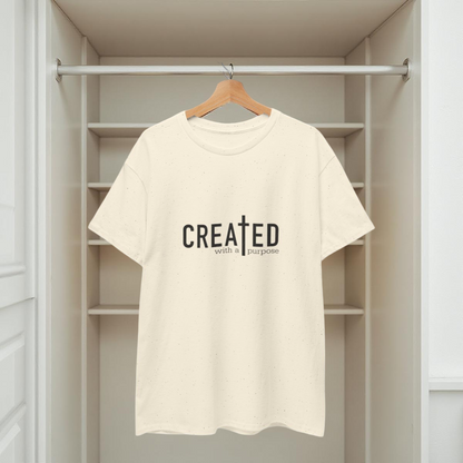 T-Shirt mit dem Aufdruck „Created/Purpose“ 