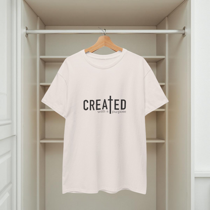 T-Shirt mit dem Aufdruck „Created/Purpose“ 