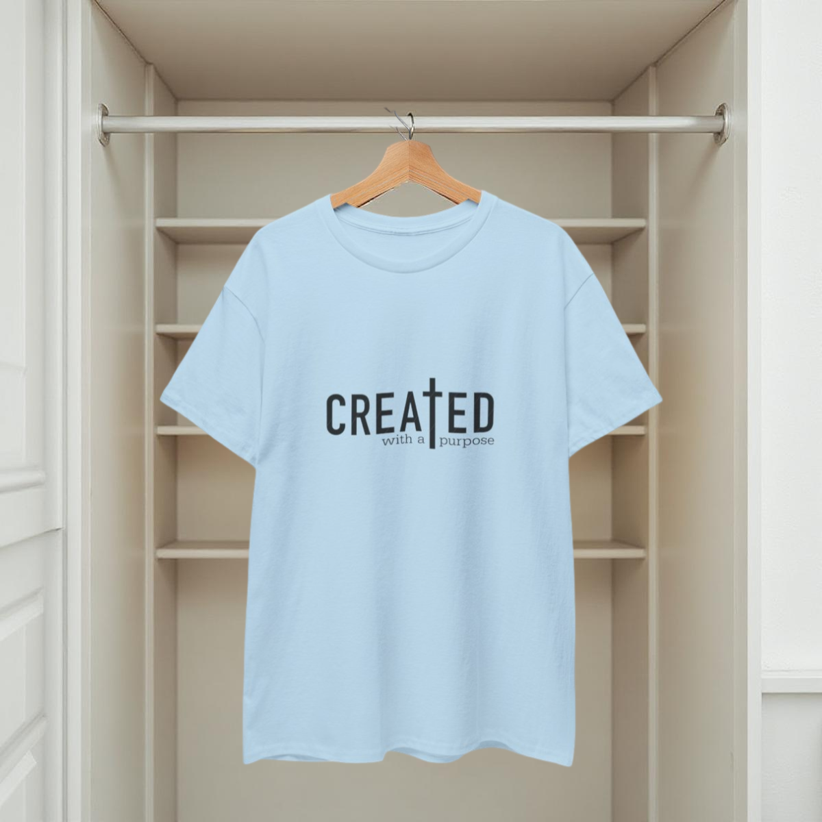 T-Shirt mit dem Aufdruck „Created/Purpose“ 