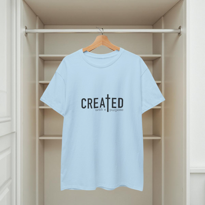 T-Shirt mit dem Aufdruck „Created/Purpose“ 