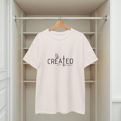 T-Shirt mit dem Aufdruck „Created/Purpose“ 