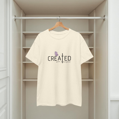 T-Shirt mit dem Aufdruck „Created/Purpose“ 