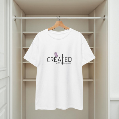 T-Shirt mit dem Aufdruck „Created/Purpose“ 