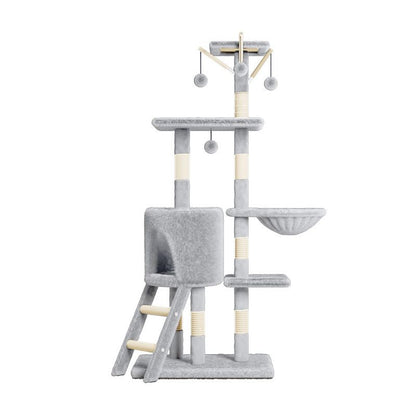 133 CM Multi-level Cat Tree with Scratching Posts and Condo
