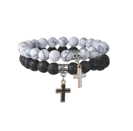 Cross Bracelet Set (2 Pieces)