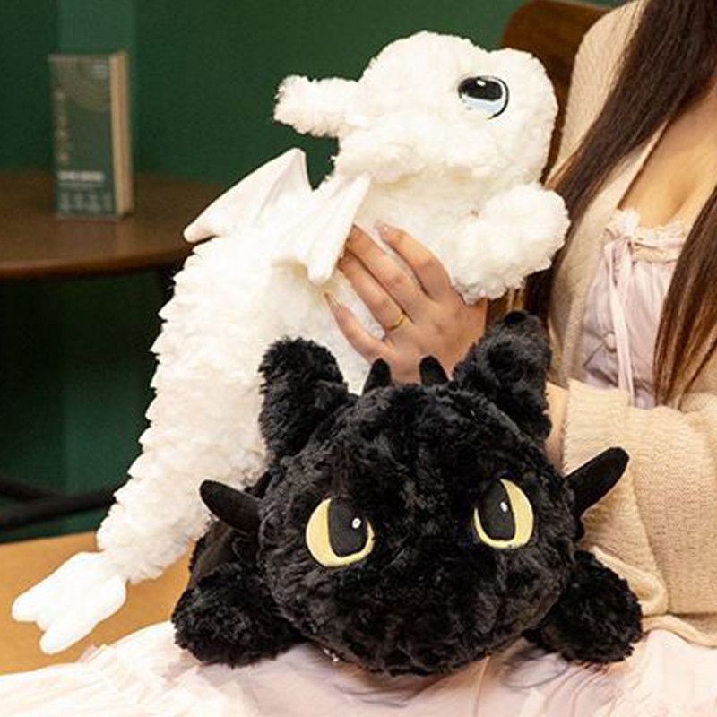 Fluffy Black Dragon Plushie