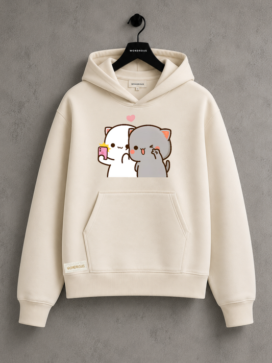 Selfie avec le sweat à capuche Peach Goma