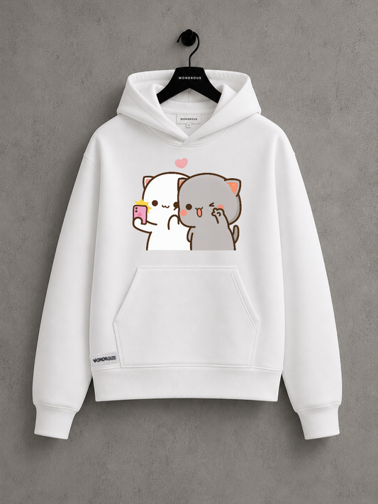 Selfie avec le sweat à capuche Peach Goma